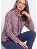 GOLDNER Kurzgröße:  Sweater mit grafischem Druck in beere / gemustert