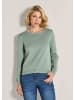 MADELEINE Schlichter Baumwollpullover mit Rundhals in hellsalbeigrün