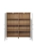 CALICOSY Hohes Sideboard 4 Türen matt w in Weiß - (W)123  x (H)136  x (L)40 cm