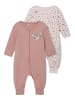 name it 2er Pack Baby Strampler mit Blumendesign und Reißverschluss in Rosa