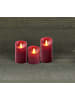 Coen Bakker 3er LED Echtwachskerze Kerze Timer in Weinrot