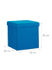 relaxdays Faltbarer Sitzhocker in Blau - (B)38 x (H)38 x (T)38 cm