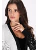 faina Damen Cardigan in Wollweiss Schwarz