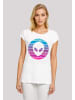 F4NT4STIC Extended Shoulder T-Shirt Alien Kopf in weiß