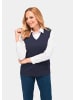 GOLDNER Kurzgröße:  Pullunder mit zeitlosem Zopfmuster in dunkelmarine
