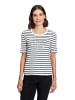 Betty Barclay Ringelshirt mit Schmucksteinen in Weiß/Dunkelblau