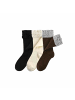 MUNADUNA 3er-Pack Seidene Spitzen-Bambusbaumwoll-Socken-Farb-Mix