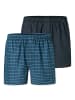 Schiesser Web-Boxershorts 2er Pack in Dunkelblau/Petrol