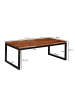 KADIMA DESIGN Couchtisch 110x40x60 cm Sheesham Massivholz / Metall Wohnzimmertisch,