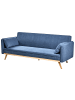 Beliani 3-Sitzer Sofa ASAA in Blau/Braun - (W) 205 x (H) 76 x (L) 80 cm