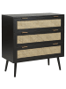 Beliani Kommode OPOCO in Schwarz/Beige - (W) 80 x (H) 80 x (L) 40 cm