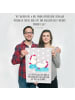 Mr. & Mrs. Panda Bild Einhorn Sekt mit Spruch in Grau Pastell