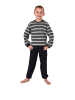 NORMANN Frottee Pyjama langarm Schlafanzug Bündchen - 64783 in grau