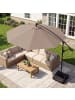 COSTWAY 300 cm Sonnenschirm mit Ständer in Braun