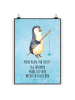 Mr. & Mrs. Panda Bild Pinguin Angler mit Spruch in Eisblau