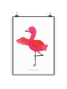 Mr. & Mrs. Panda Kunstdruck Flamingo Yoga ohne Spruch in Weiß