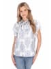 usha FESTIVAL Women Blouse in blue offwhite