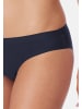 Schiesser Slip Invisible Cotton in Weiß / dunkelblau