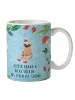 Mr. & Mrs. Panda Becher Faultier Kakao mit Spruch in Eisblau