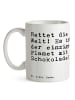 Mr. & Mrs. Panda Tasse Rettet die Welt! Es... mit Spruch in Weiß