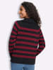 Heine Ringel-Pullover in schwarz-kirsche-geringelt