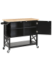Beliani Servierwagen MELE in Schwarz/Braun - (W) 102 x (H) 90 x (L) 44 cm