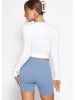 SASSYCLASSY Langarm Shirt zum Wickeln in Weiß