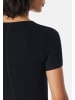 Schiesser Unterhemd / Shirt Kurzarm Personal Fit in Creme / schwarz / dunkelblau