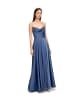 Vera Mont Abendkleid mit Wasserfallausschnitt in Blue Stone