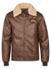 Petrol Industries PU Jacke mit Teddykragen Driftless in Braun