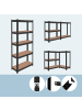 relaxdays Schwerlastregal in Schwarz/Braun - (B)120 x (H)200 x (T)60 cm