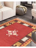Beliani Kelim PARAKAR in Bunt/Rot/Braun - (W) 140 x (L) 200 cm