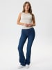 TWO SOON Flared Jeans in Dark Blue Denim