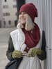 styleBREAKER Feinstrick Beanie Mütze in Bordeaux-Rot