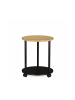relaxdays Beistelltisch in Schwarz/Natur - H(49) x Ø 40 cm