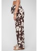 Cloud5ive Cloud5ive Pants with tie belt and aop flower print in beige/brown