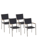Beliani 4er-Set Gartenstuhl GROSSETO in Schwarz/Silber