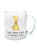 Mr. & Mrs. Panda Teetasse Giraffe Zufrieden mit Spruch in Transparent
