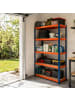 relaxdays Schwerlastregal "5 Ebenen" in Blau/ Orange - (B)75 x (H)150 x (T)30 cm