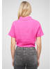 Cloud5ive Cloud5ive Cropped Baumwoll Bluse mit Knopfleiste & Tunnelzug in fuchsia