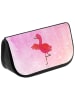 Mr. & Mrs. Panda Kosmetiktasche Flamingo Yoga ohne Spruch in Aquarell Pink