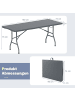 COSTWAY Campingtisch 180x74cm klappbar in Grau
