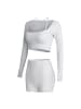 YEAZ CLUB LEVEL SET Long Top + Shorts in weiß