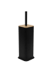 NUXIO WC-Bürste ZETRU mit Bambusdeckel in Schwarz, (B) 11 x (H) 38 x (L) 11 cm