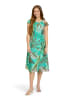 Betty Barclay Chiffonkleid figurbetont in Khaki/Blau