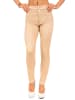 Cipo & Baxx Damen Slim Fit Hose Mid Waist in Stone