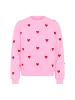 Kaffe Sweatshirt KAmabel Loose fit in Pink Frosting/Red Big Hearts