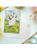 Mr. & Mrs. Panda Postkarte Panda Handball spielen Design ohne Sp... in Weiß