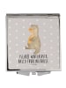 Mr. & Mrs. Panda Kosmetikspiegel Otter Bauch mit Spruch in Grau Pastell