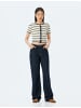 KOTON BLUSE SS in Ecru Gestreift